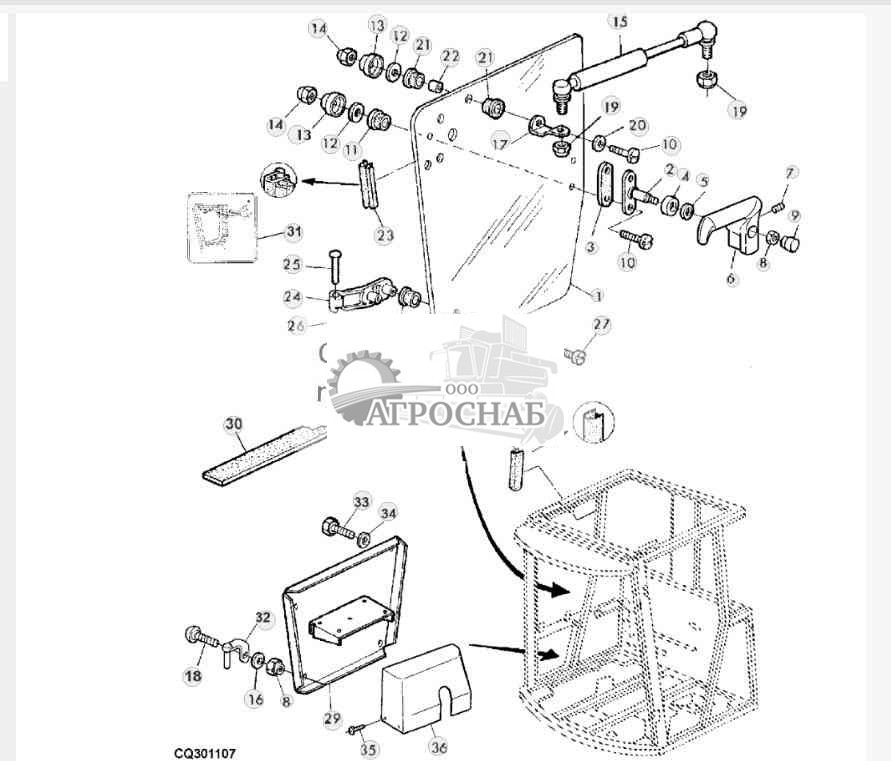 WINDOW AND SIDE PANEL, RIGHT-HAND 